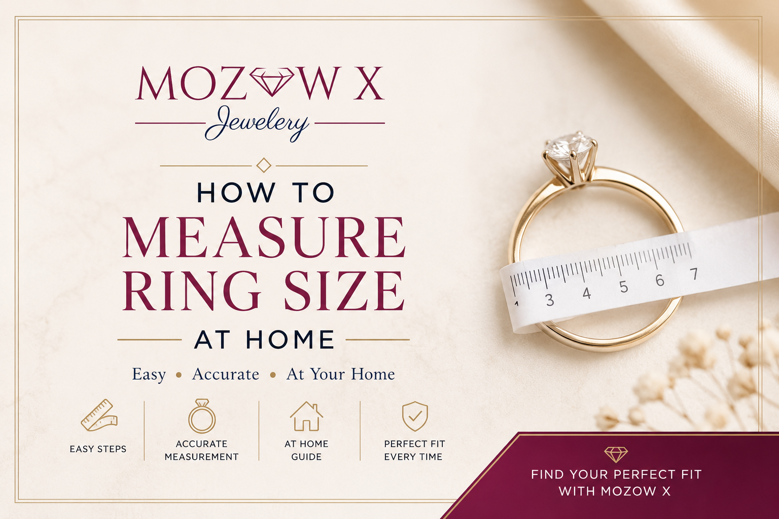How to Measure Ring Size at Home – Easy & Accurate Ring Size Guide by Mozow X