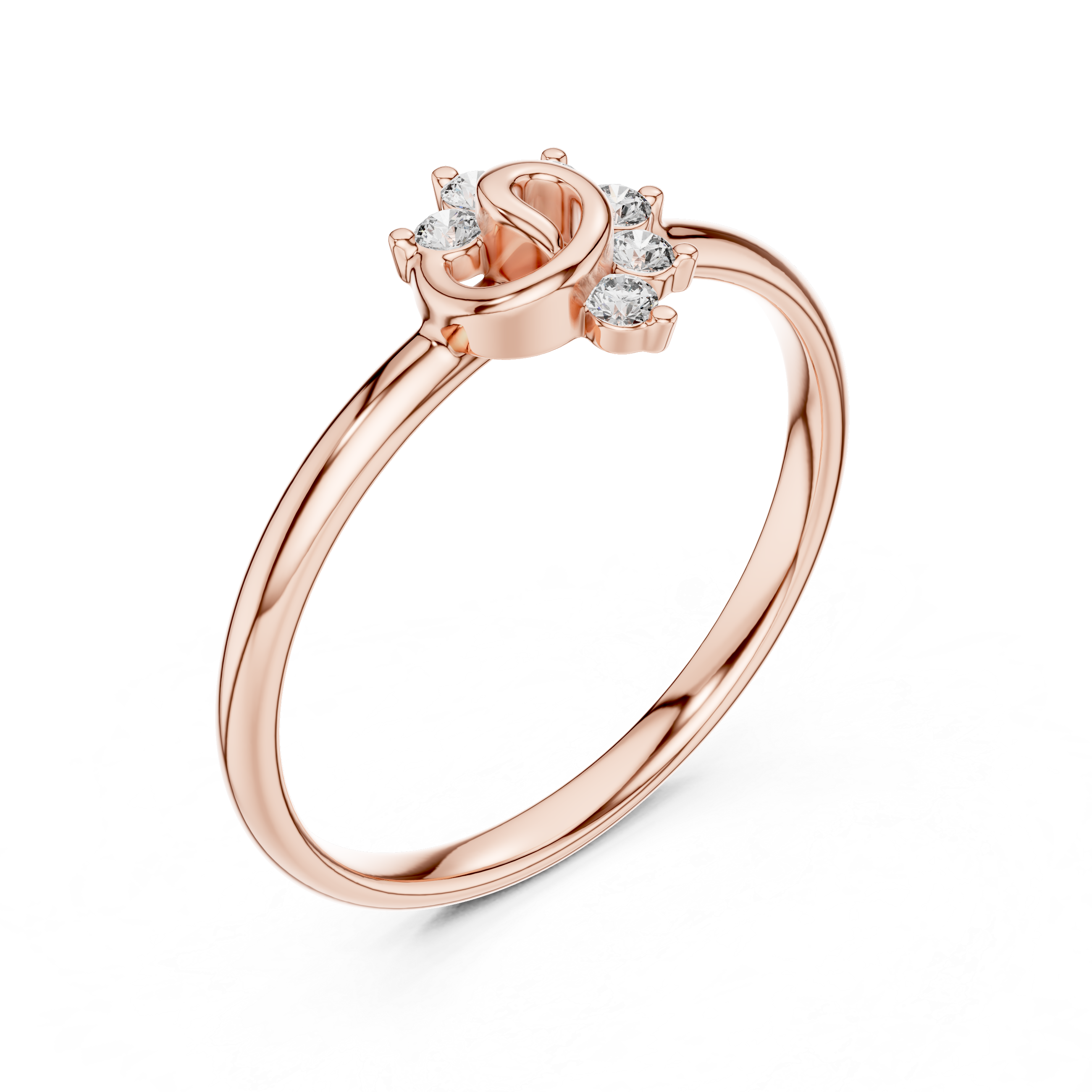 Floral knot diamond ring in rose gold by Mozow X