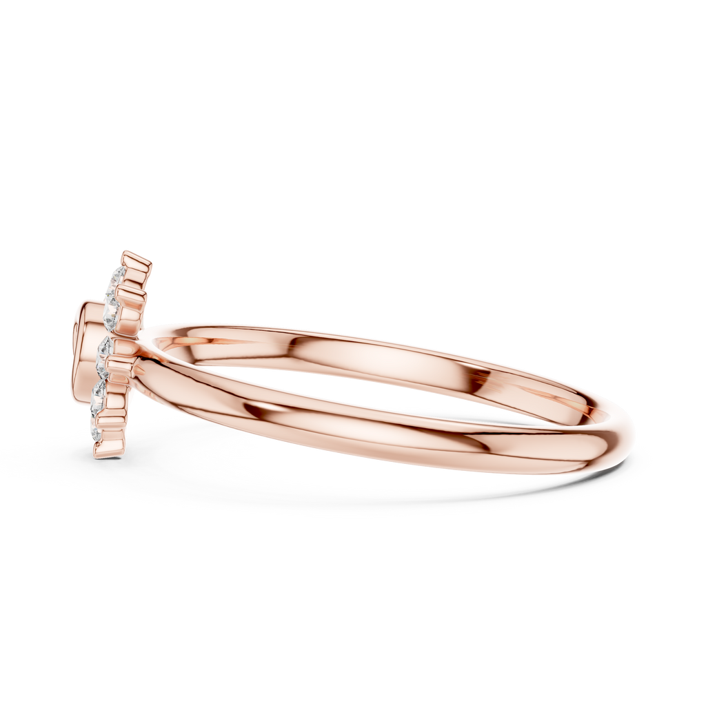 Elegant rose gold floral cluster ring for women