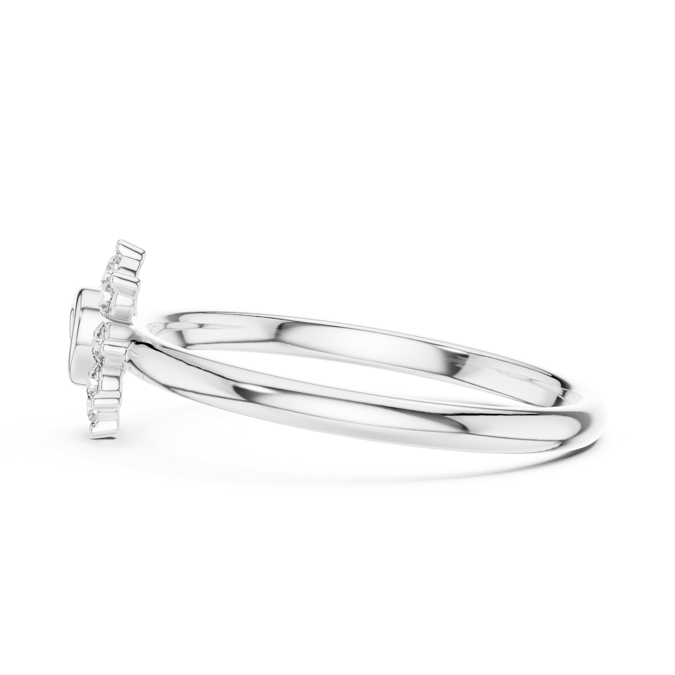Silver ring on a white background
