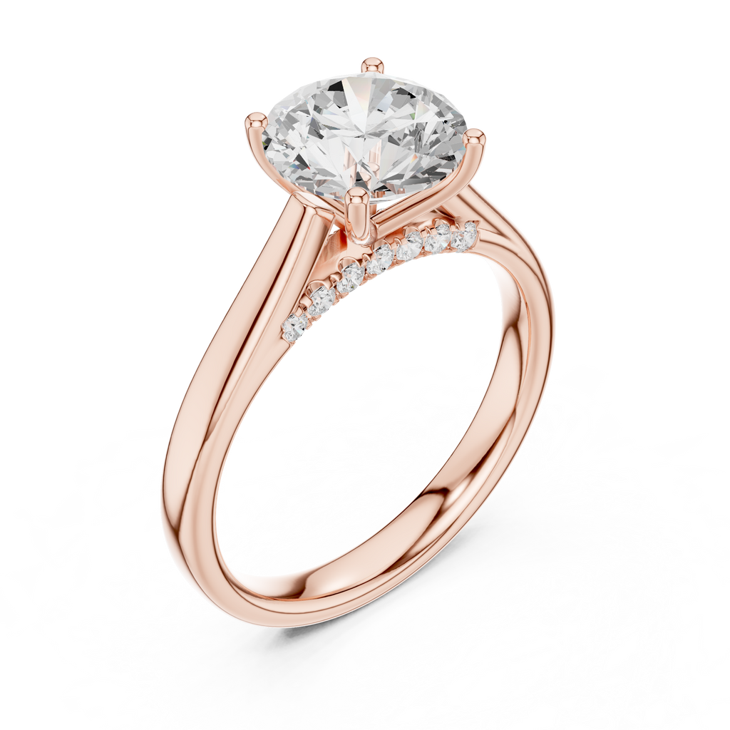 Rose gold classic solitaire ring for women