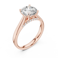 Rose gold classic solitaire ring for women
