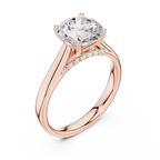 Rose gold classic solitaire ring for women