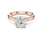 Rose gold round moissanite solitaire ring romantic modern style