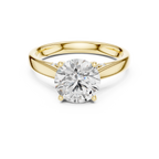 Yellow gold round moissanite engagement ring elegant solitaire design