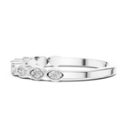 mozow x white gold moissanite band ring side profile modern thin band