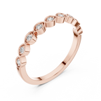 mozow x rose gold moissanite band ring top view round stones