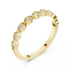 mozow x yellow gold moissanite stacking band top view round stones