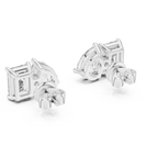 White gold luxury stud earrings push back closure