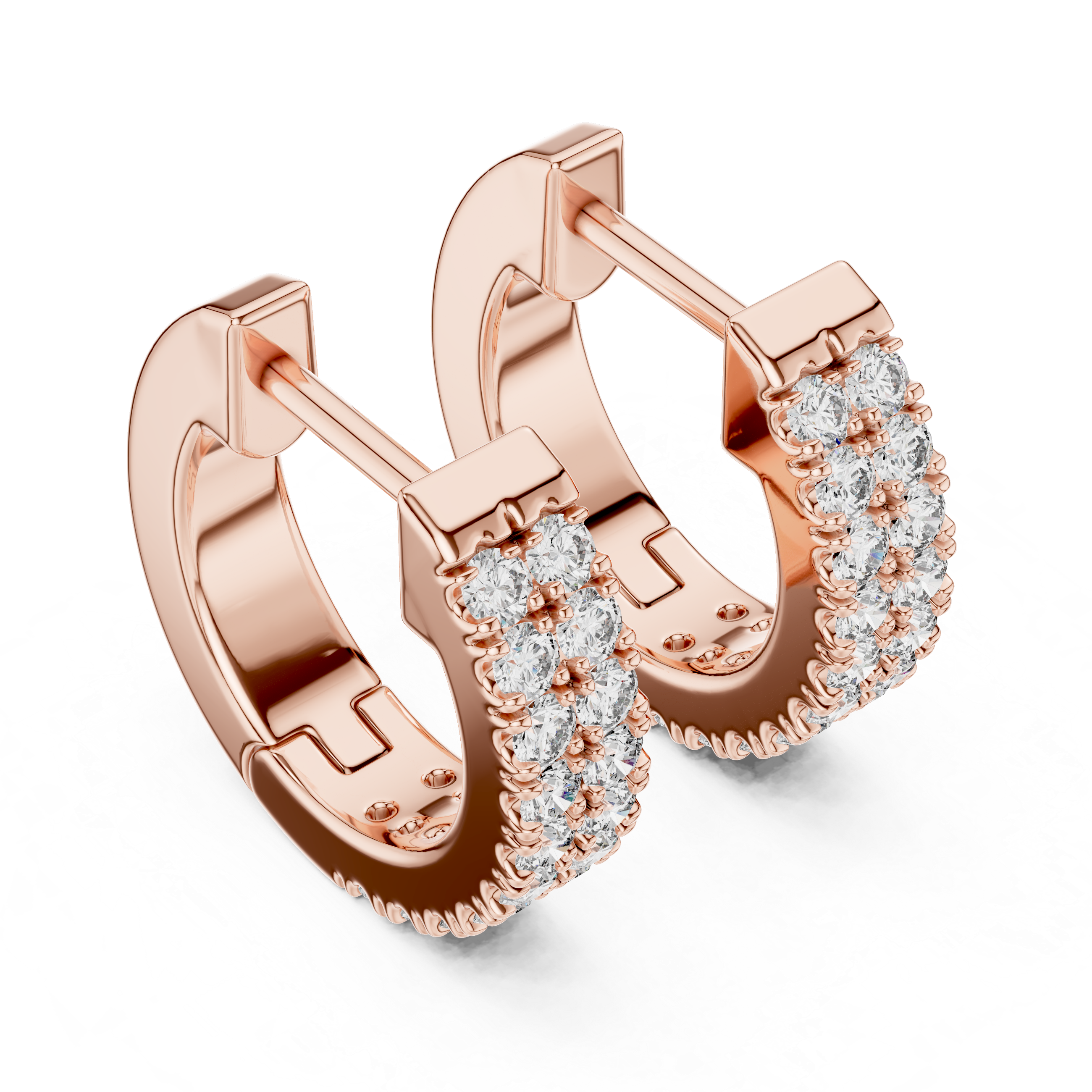 Diamond Huggie Hoop Earrings