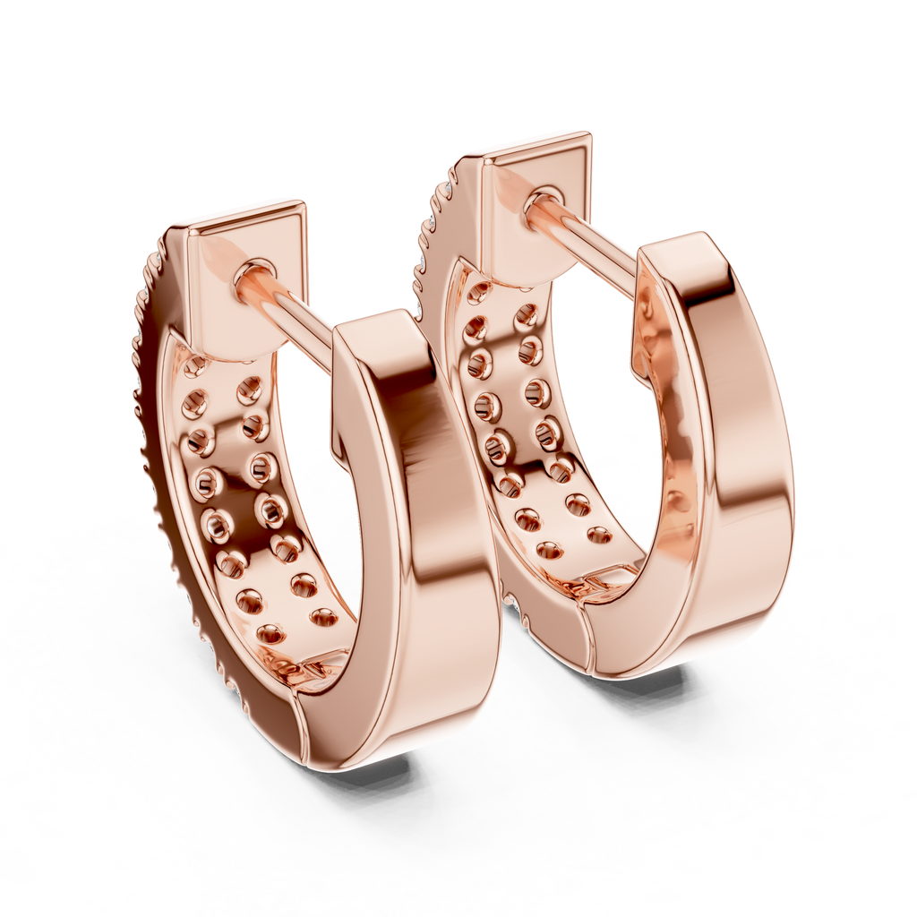 Diamond Huggie Hoop Earrings