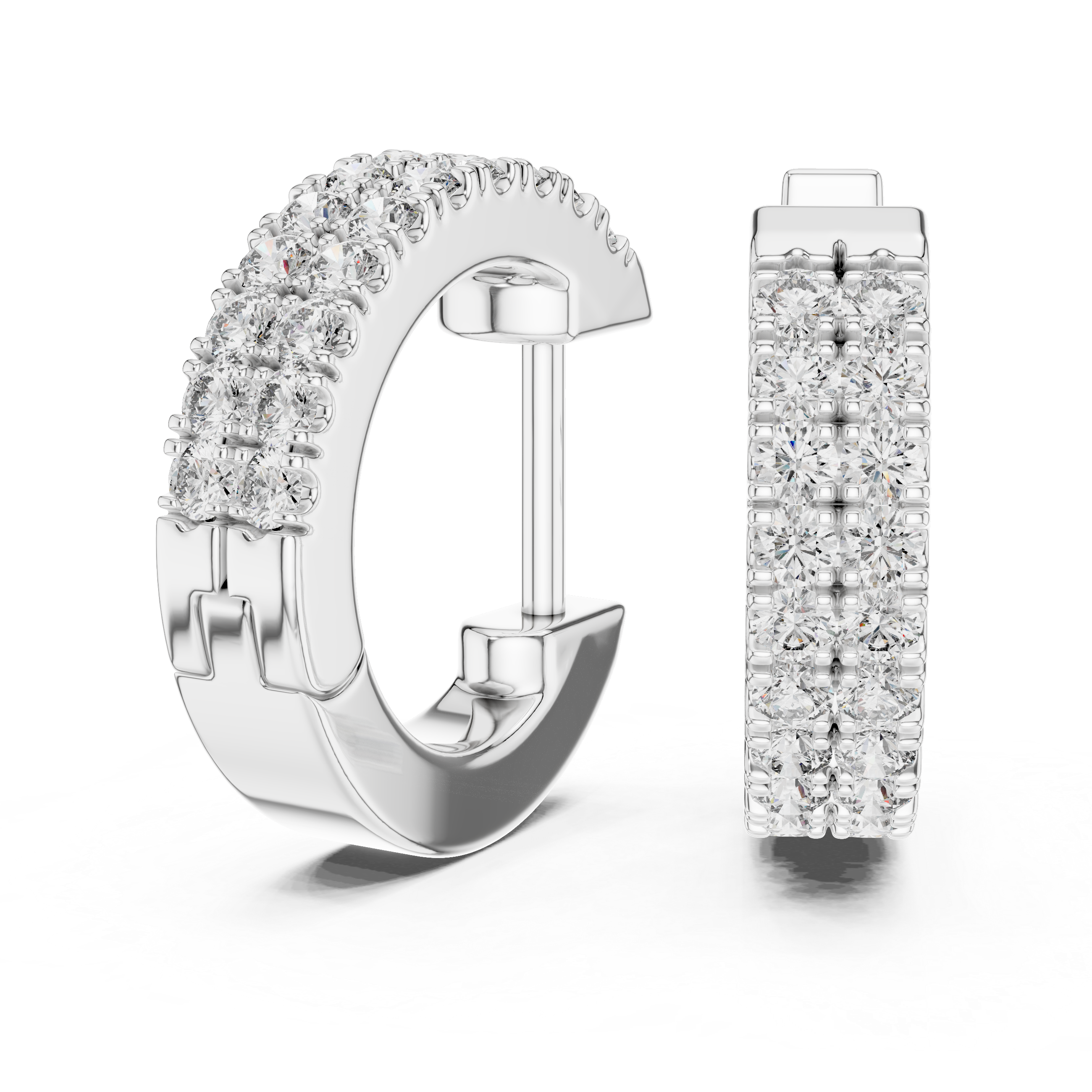 Diamond Huggie Hoop Earrings