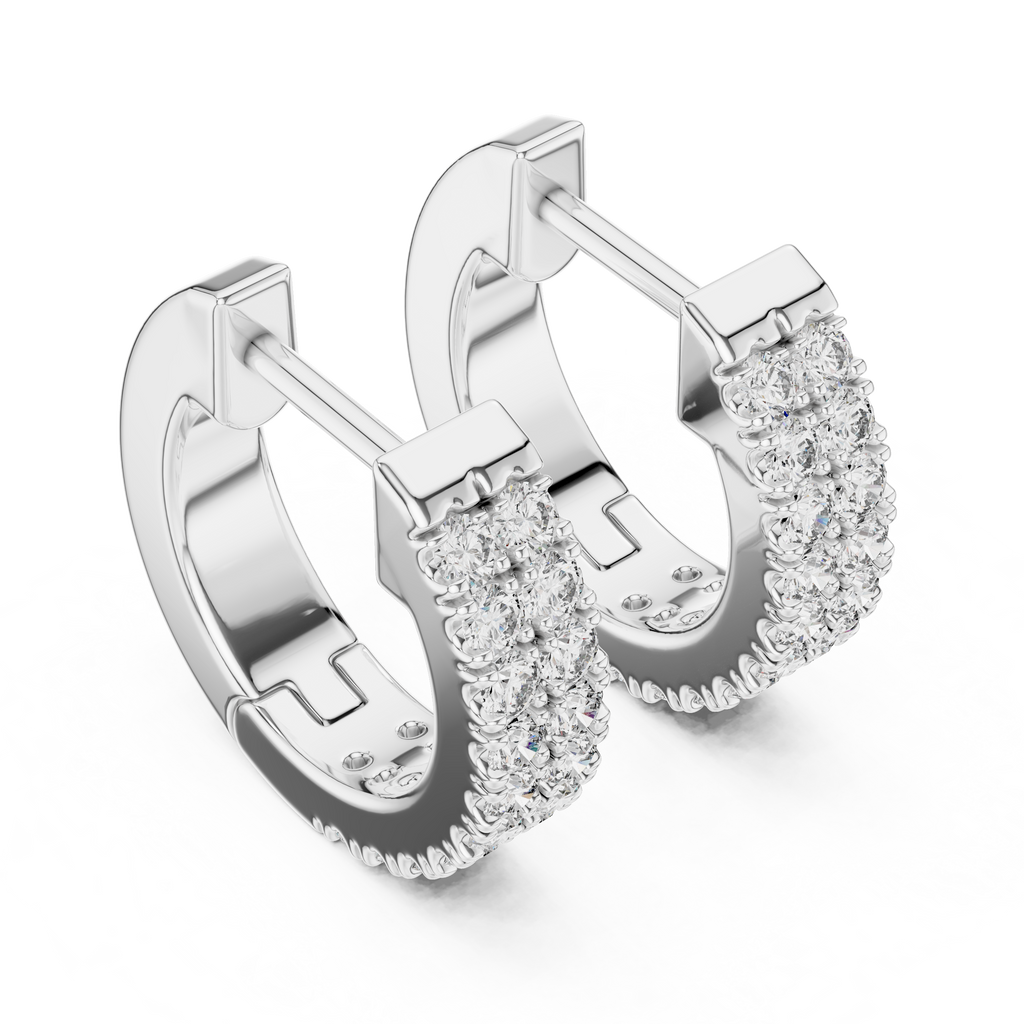 Diamond Huggie Hoop Earrings