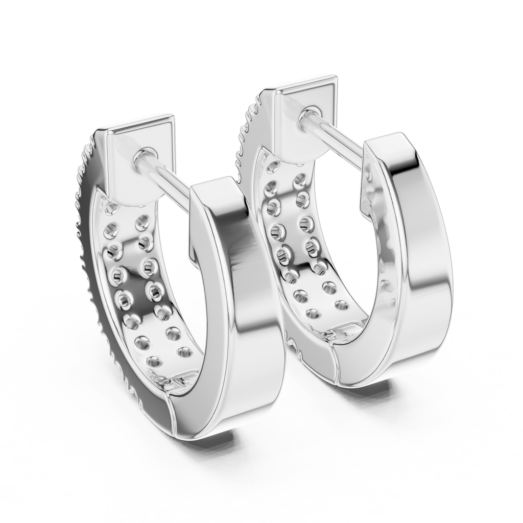 Diamond Huggie Hoop Earrings