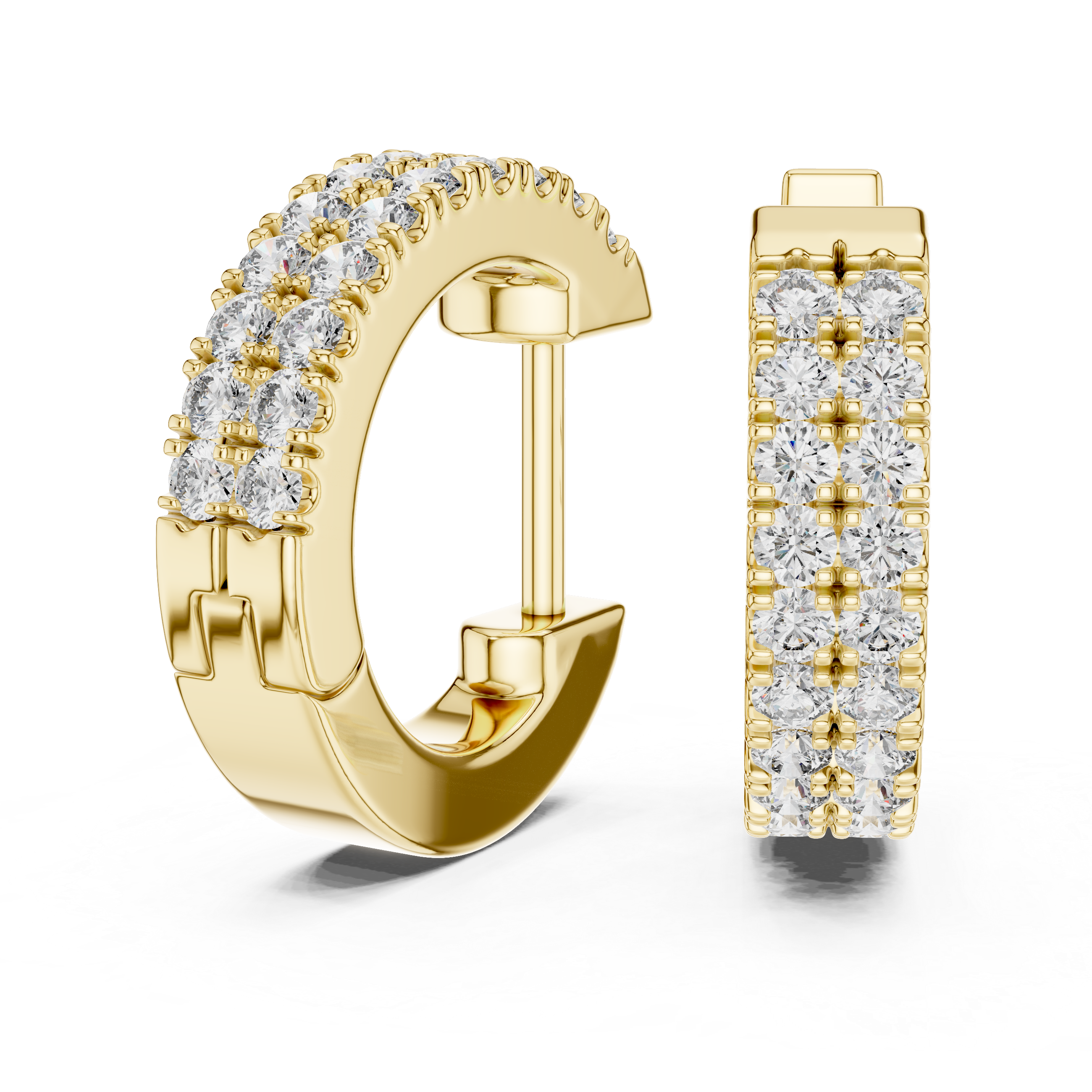 Diamond Huggie Hoop Earrings