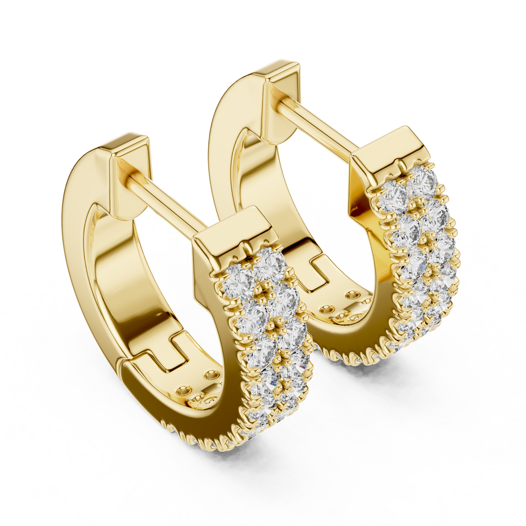 Diamond Huggie Hoop Earrings