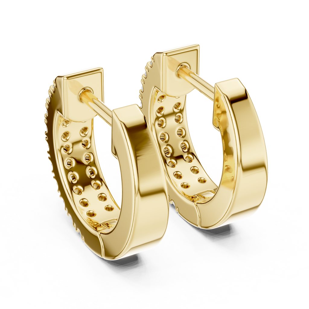 Diamond Huggie Hoop Earrings