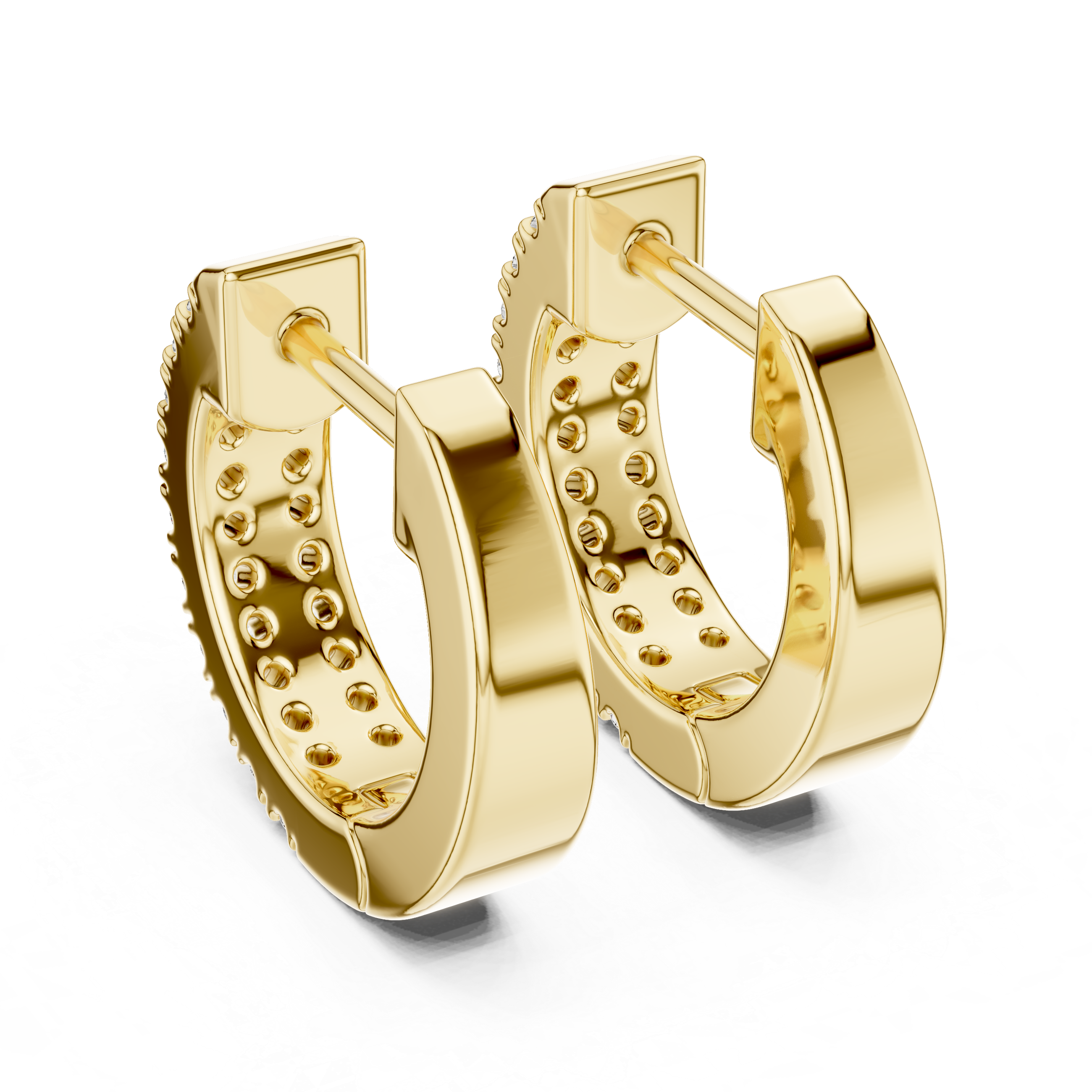 Diamond Huggie Hoop Earrings