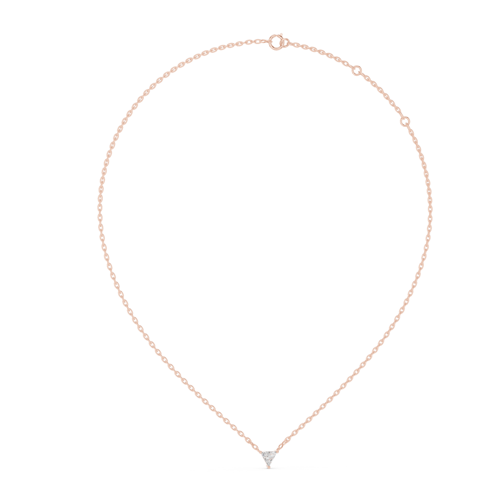 Rose gold minimalist triangle charm on chain