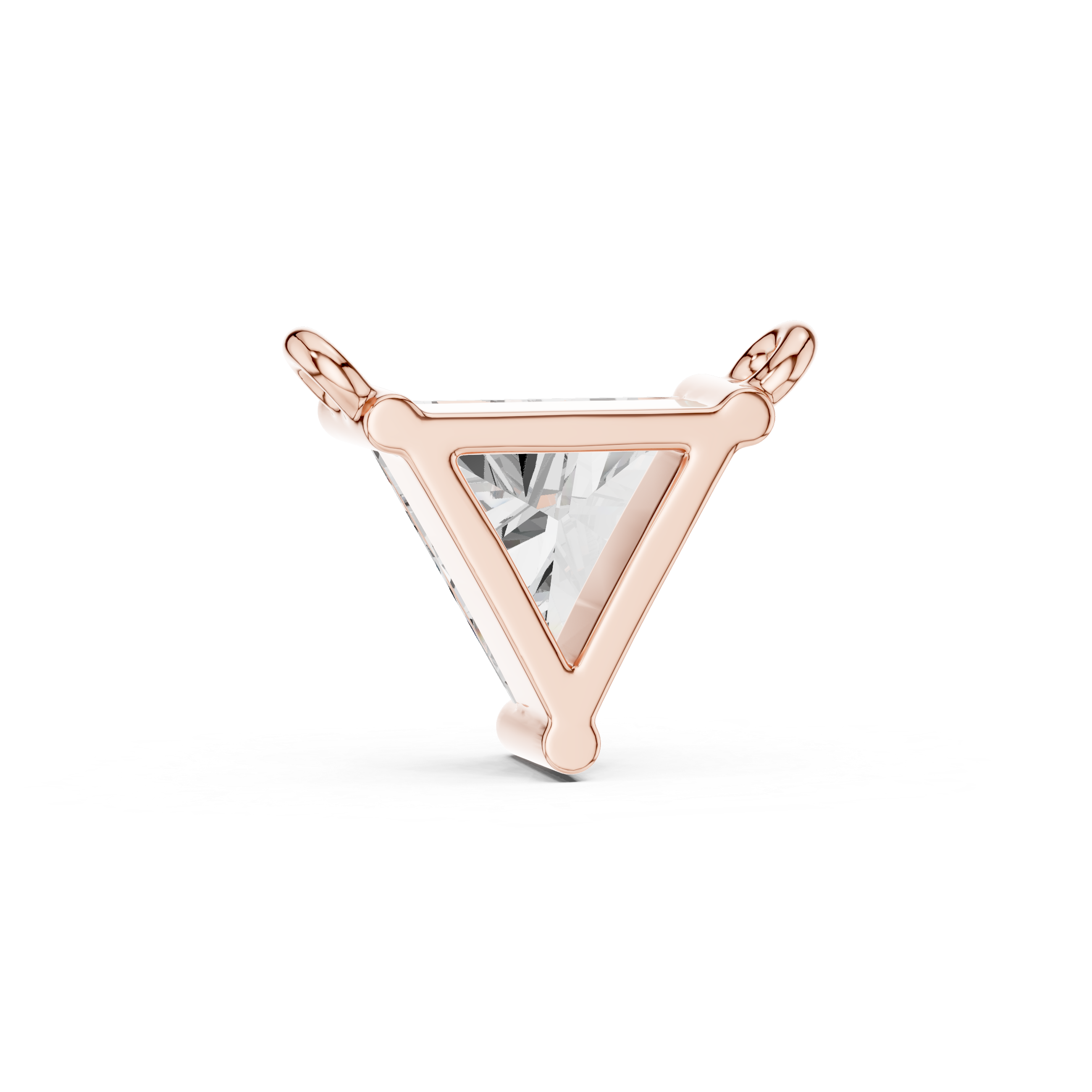 Back view rose gold solitaire pendant