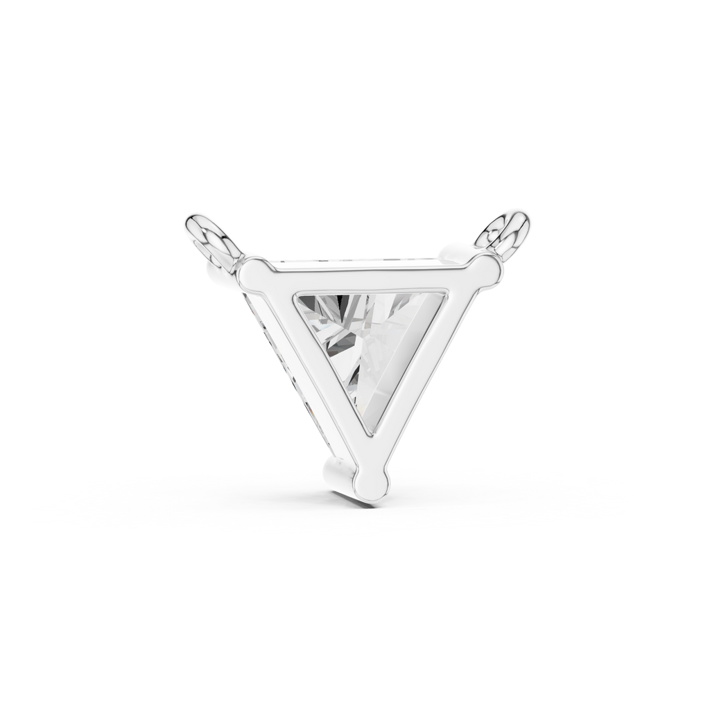 White gold geometric solitaire charm