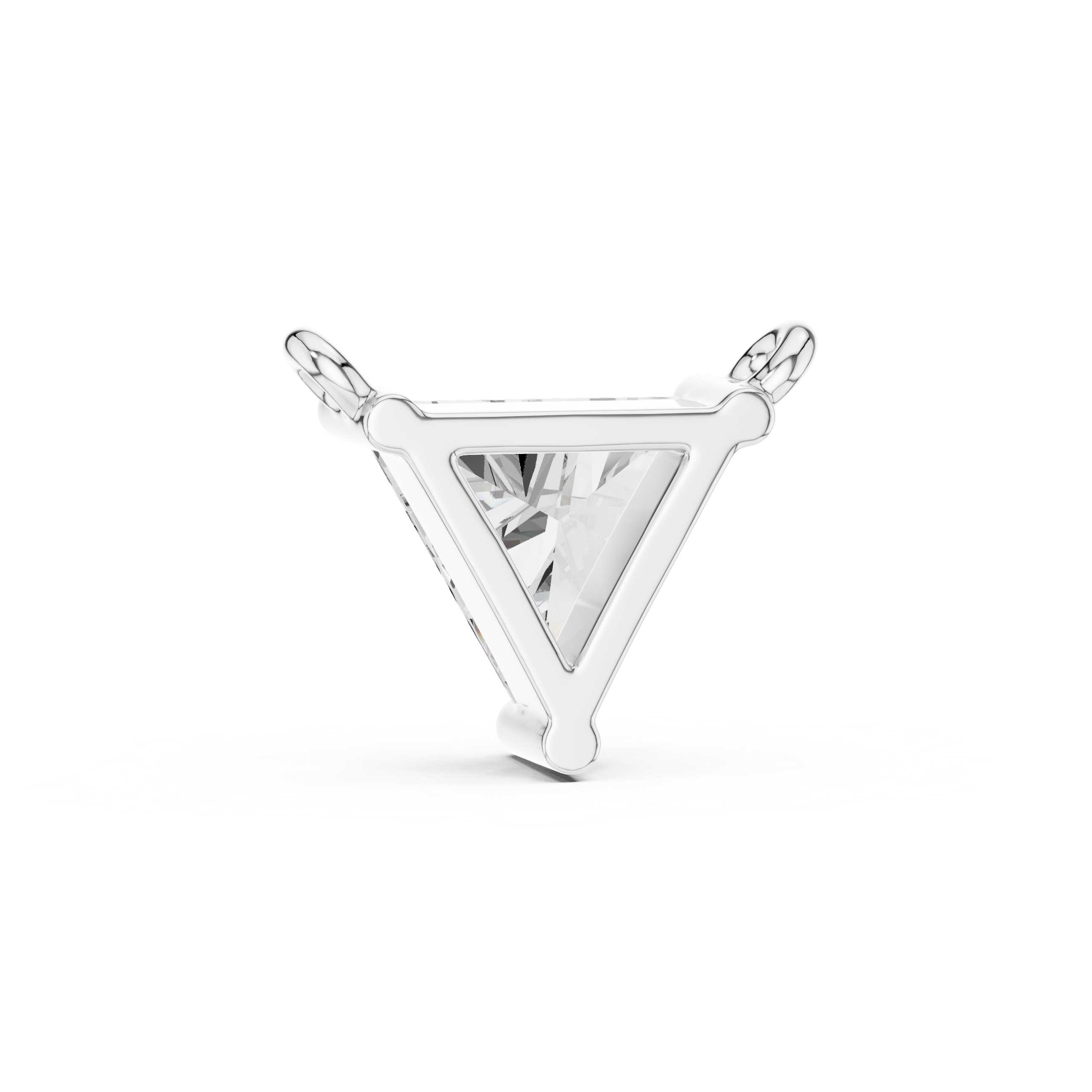 White gold geometric solitaire charm