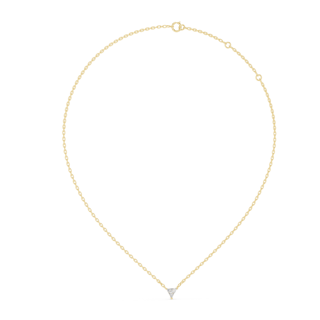Minimal yellow gold solitaire necklace