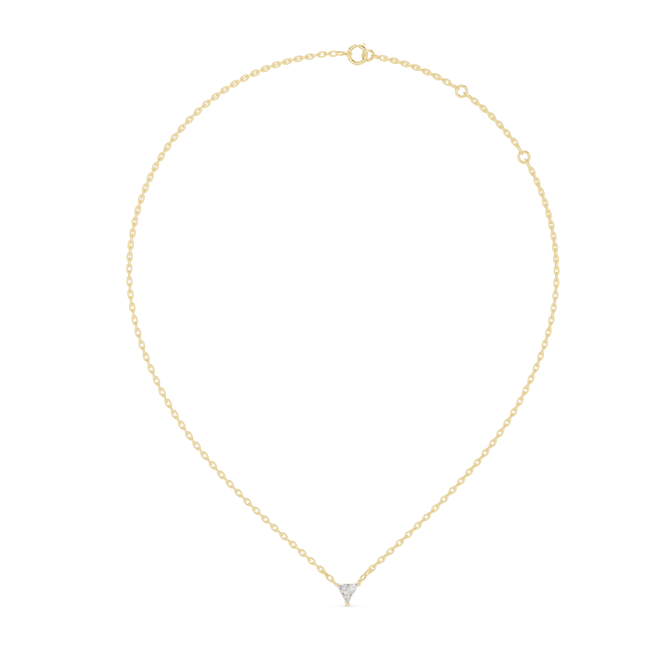 Minimal yellow gold solitaire necklace