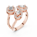 rose gold emerald pear marquise ring top view