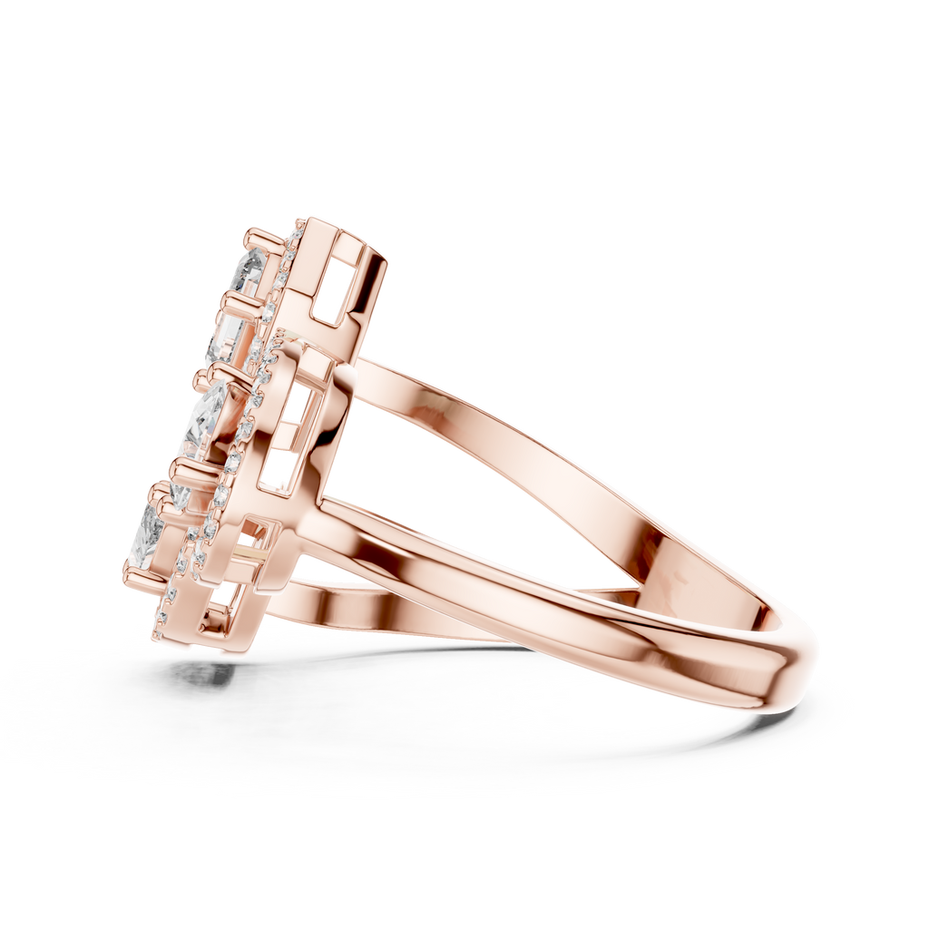 rose gold statement ring side profile sparkle