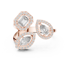 rose gold multi shape cluster ring luxury design