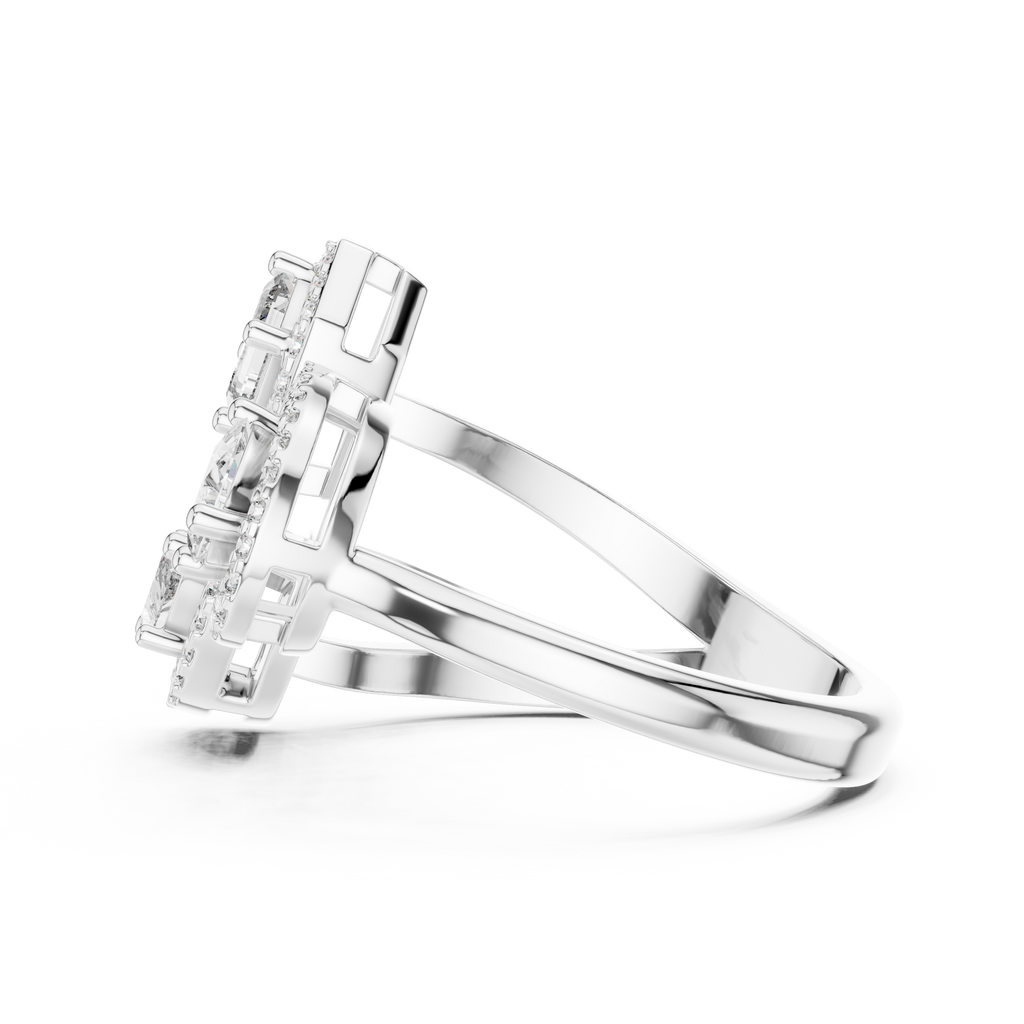 white gold statement ring modern style