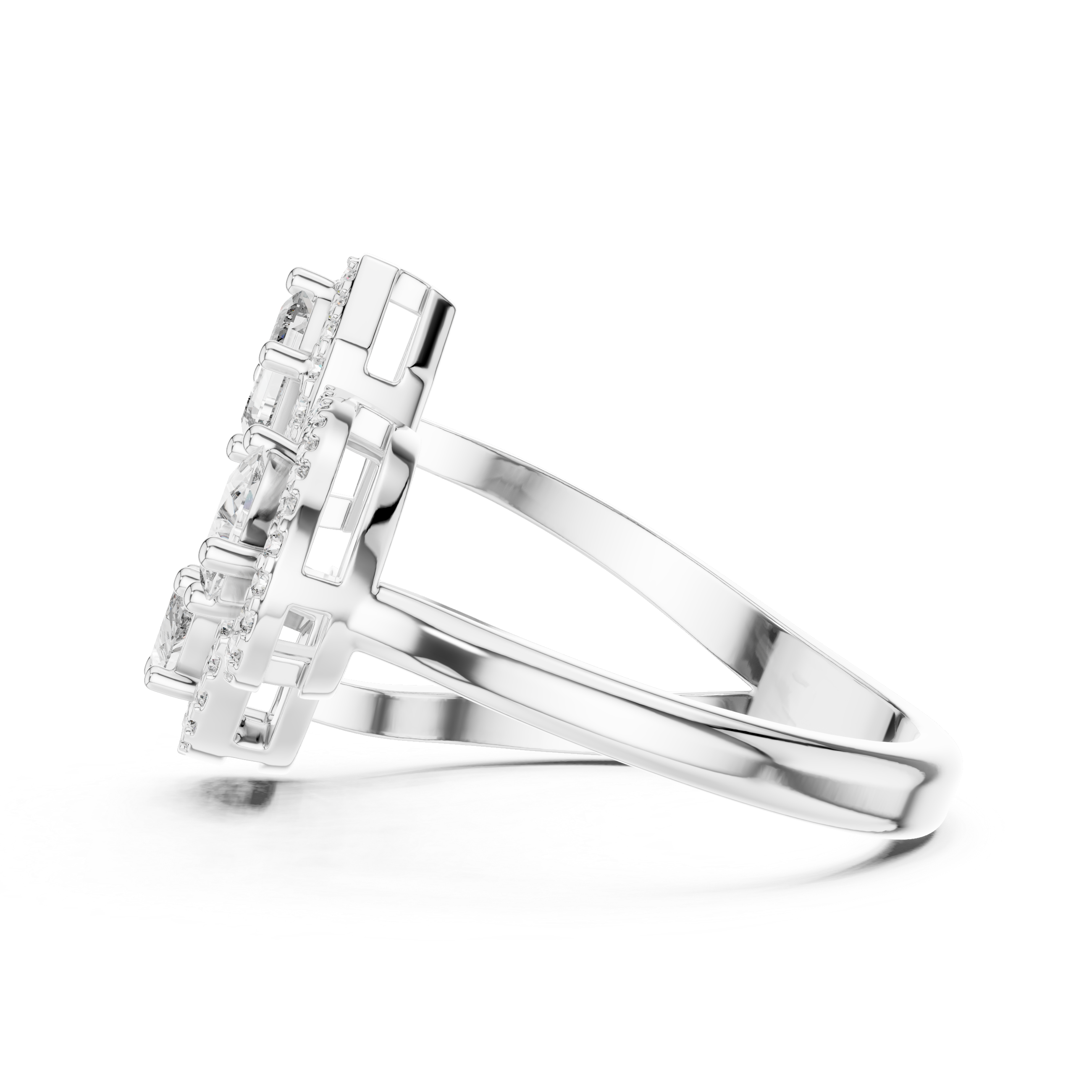 white gold statement ring modern style