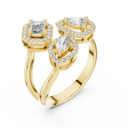 yellow gold emerald pear marquise ring design