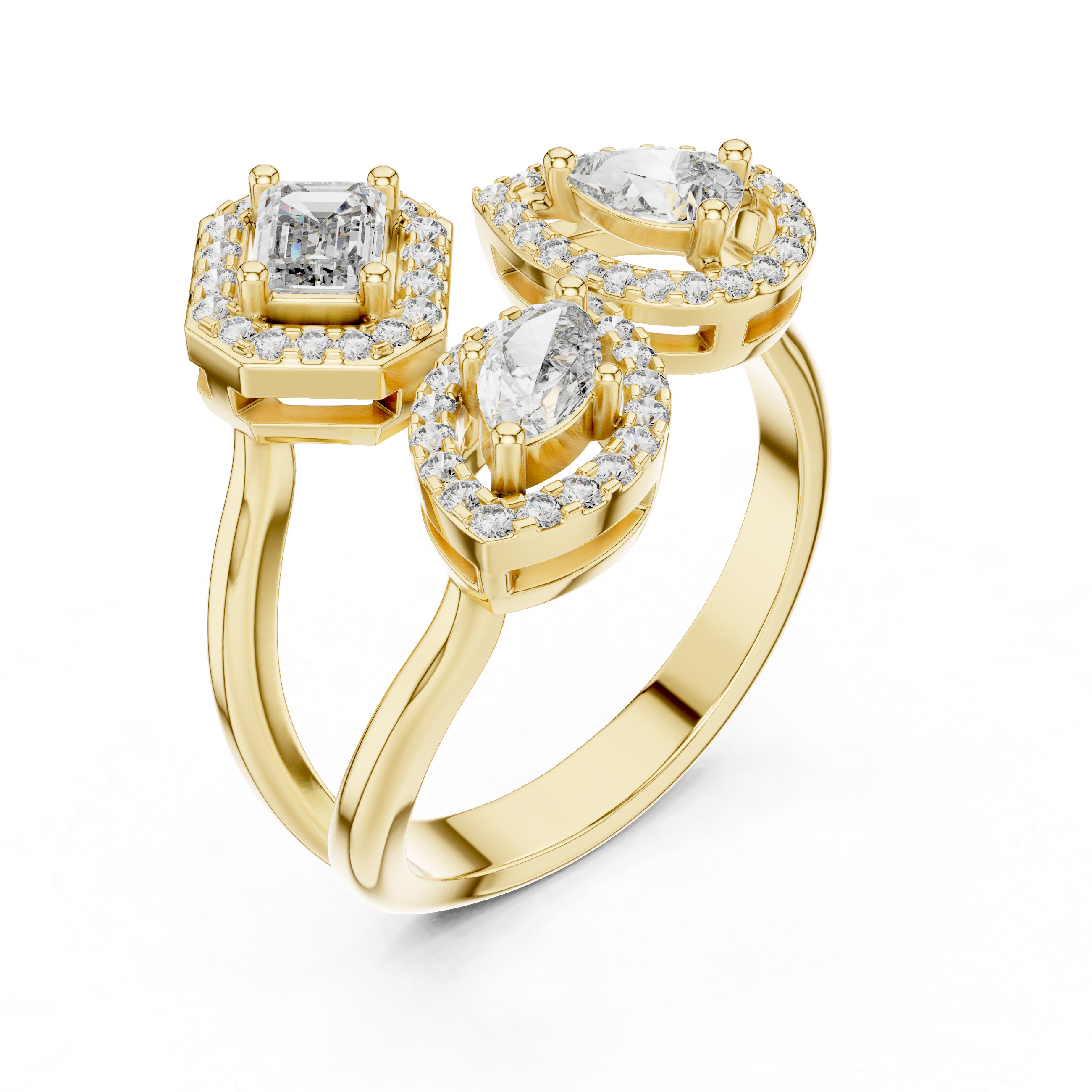 yellow gold emerald pear marquise ring design