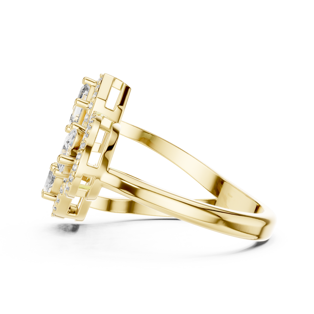 yellow gold bold fashion ring