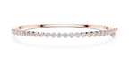 Rose gold diamond tennis bangle with 22 round brilliant stones front view