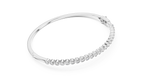 White gold luxury diamond line bangle polished surface detail