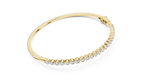 Yellow gold luxury diamond line bangle top perspective