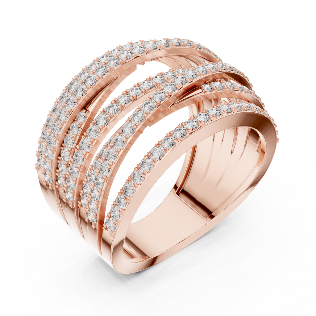 luxury multi layer moissanite statement ring rose gold
