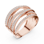 luxury multi layer moissanite statement ring rose gold