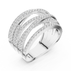 premium multi layer moissanite ring sterling silver top view brilliant sparkle