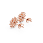 mozow x rose gold halo moissanite earrings push back stud closure