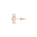 Rose gold star shaped moissanite cluster earrings side view
