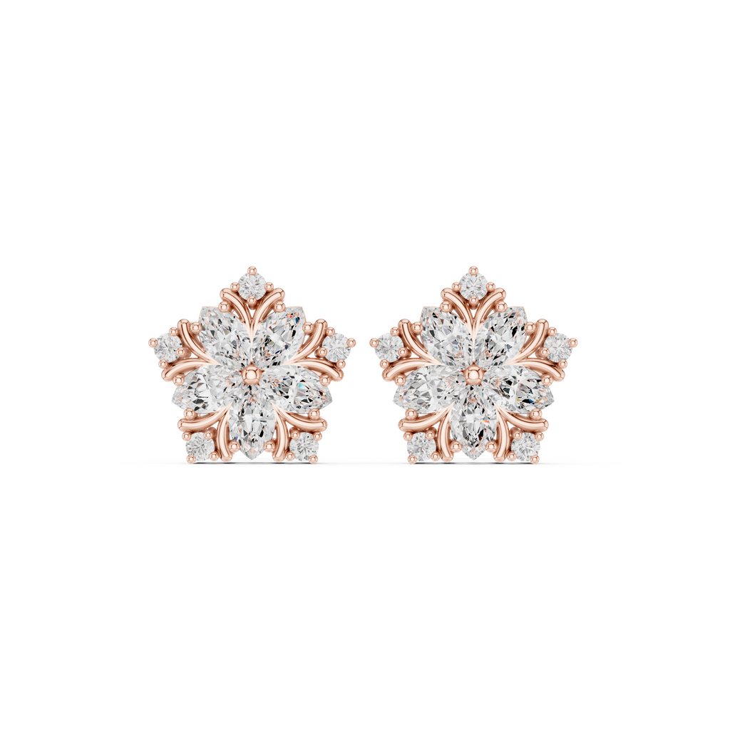 Royal Marquise Floral Stud Earrings