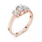 Angled rose gold oval engagement ring elegant proposal design