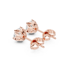 rose gold classic lotus moissanite earrings luxury stud design