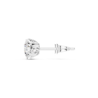 white gold lotus solitaire moissanite stud earrings side angle
