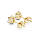 yellow gold classic lotus moissanite stud earrings product shot