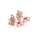 Rose gold floral moissanite luxury stud earrings